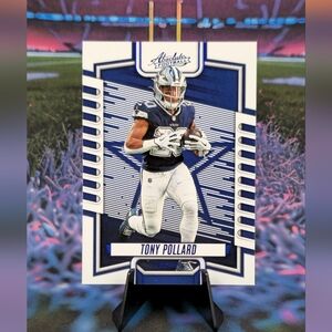 2023 Panini Absolute Football Blue Foil Tony Pollard #58 Dallas Cowboys